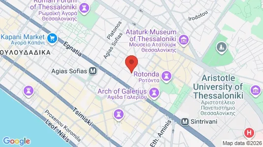 Apartments for rent i Thessaloniki - kort over placeringen