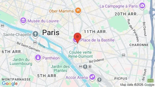 Apartments for rent i Paris 11ème arrondissement - Bastille - kort over placeringen
