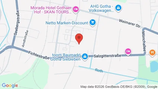 Apartments for rent i Gotha - kort over placeringen