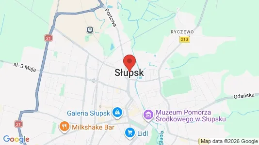 Apartments for rent i Słupsk - kort over placeringen