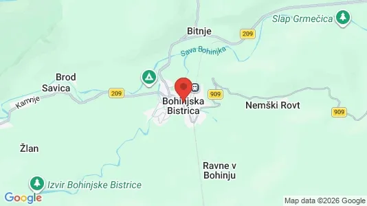 Houses for rent i Bohinj - kort over placeringen
