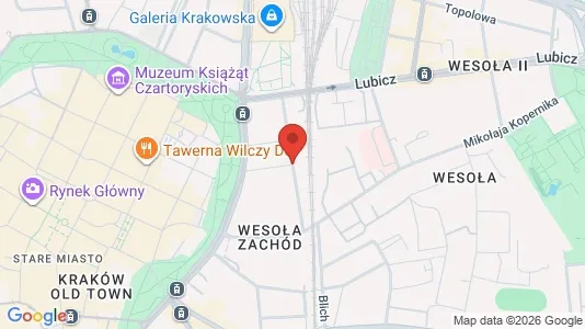 Apartments for rent i Kraków Śródmieście - kort over placeringen