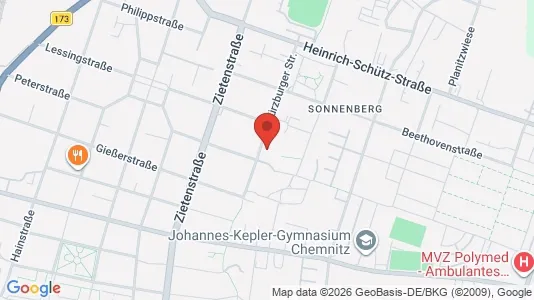 Apartments for rent i Chemnitz - kort over placeringen