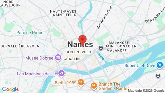 Houses for rent i Nantes - kort over placeringen