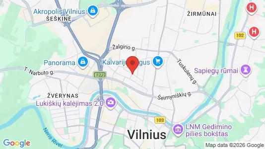 Apartments for rent i Vilnius Šnipiškės - kort over placeringen