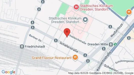 Apartments for rent i Dresden - kort over placeringen
