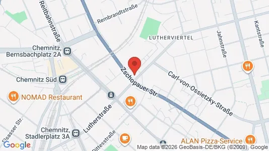 Apartments for rent i Chemnitz - kort over placeringen