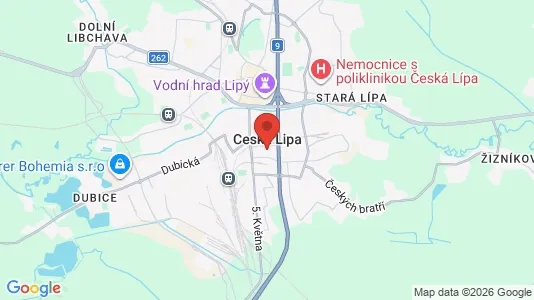 Apartments for rent i Česká Lípa - kort over placeringen