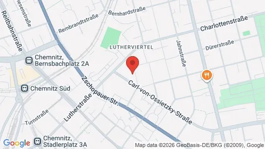 Apartments for rent i Chemnitz - kort over placeringen