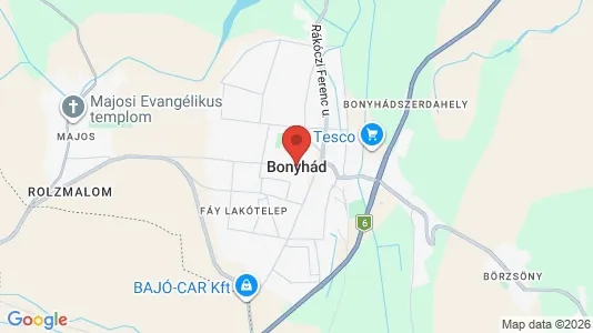 Houses for rent i Bonyhádi - kort over placeringen