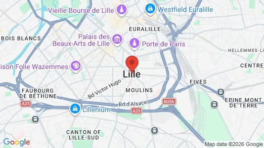 Apartments for rent i Lille - kort over placeringen