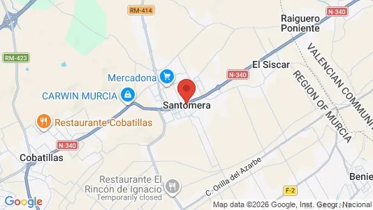 Apartments for rent i Santomera - kort over placeringen