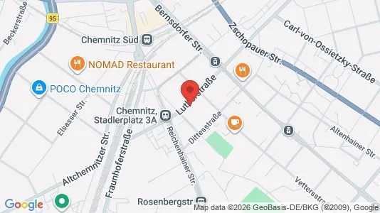 Apartments for rent i Chemnitz - kort over placeringen