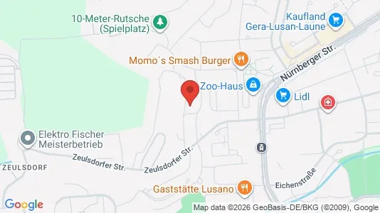 Apartments for rent i Gera - kort over placeringen