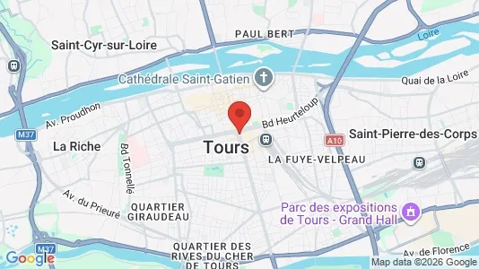 Apartments for rent i Tours - kort over placeringen
