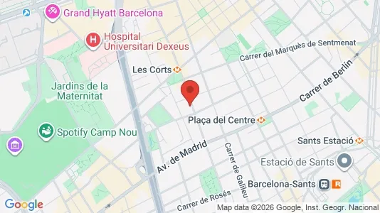 Apartments for rent i Barcelona Les Corts - kort over placeringen