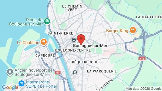 Apartments for rent i Boulogne-sur-Mer - kort over placeringen