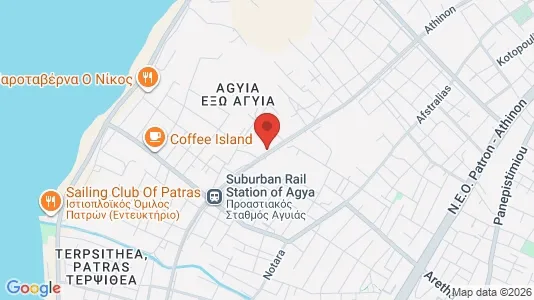 Apartments for rent i Patras - kort over placeringen