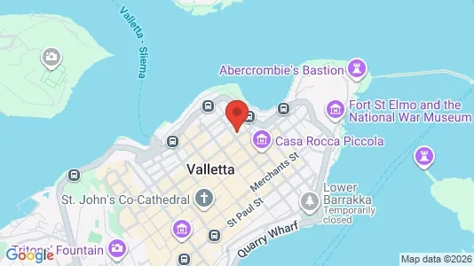 Apartments for rent i Valletta - kort over placeringen