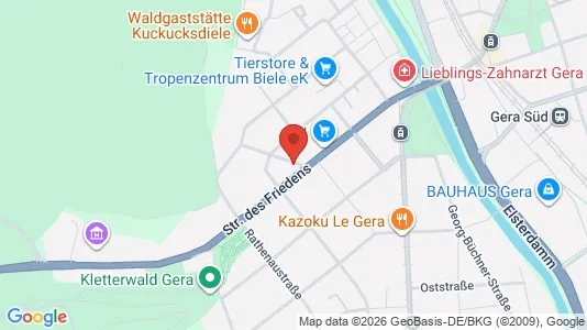 Apartments for rent i Gera - kort over placeringen