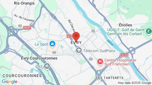 Apartments for rent i Évry - kort over placeringen