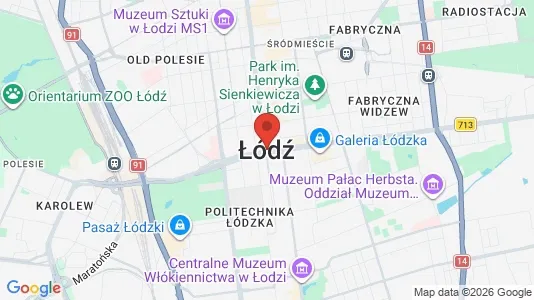Apartments for rent i Łódź - kort over placeringen