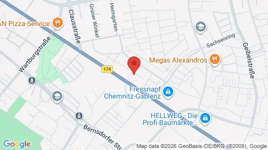 Apartments for rent i Chemnitz - kort over placeringen