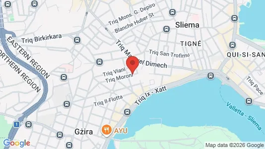 Apartments for rent i Sliema - kort over placeringen