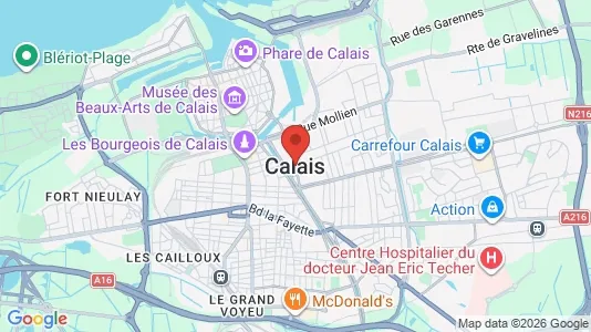 Houses for rent i Calais - kort over placeringen