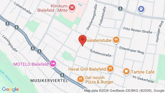 Apartments for rent i Bielefeld - kort over placeringen