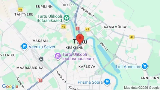Apartments for rent i Tartu - kort over placeringen