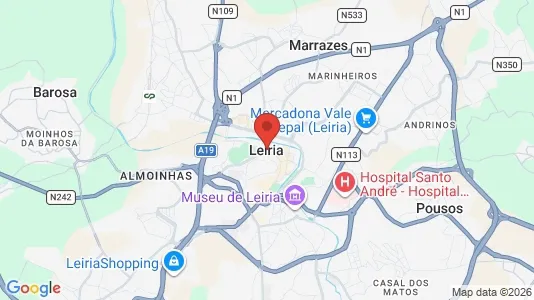 Apartments for rent i Leiria - kort over placeringen
