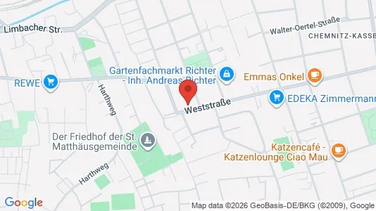 Apartments for rent i Chemnitz - kort over placeringen