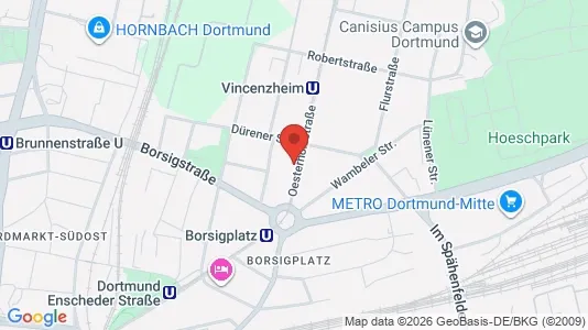 Apartments for rent i Dortmund - kort over placeringen