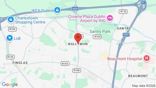 Houses for rent i Ballymun - kort over placeringen