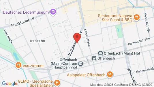 Apartments for rent i Offenbach am Main - kort over placeringen