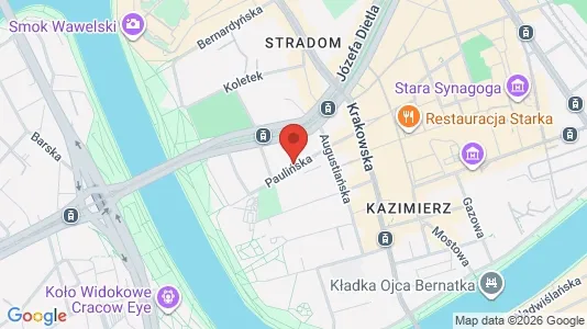 Apartments for rent i Kraków Śródmieście - kort over placeringen