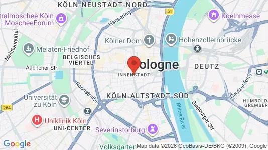 Apartments for rent i Cologne Innenstadt - kort over placeringen