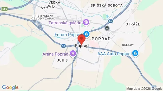 Apartments for rent i Poprad - kort over placeringen