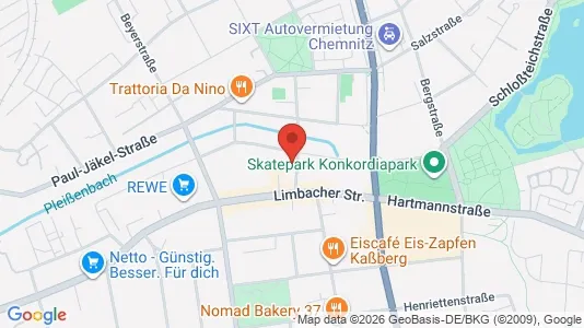 Apartments for rent i Chemnitz - kort over placeringen