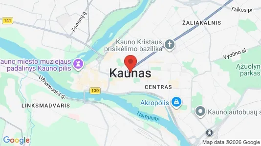 Apartments for rent i Kaunas - kort over placeringen