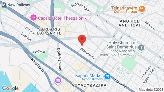Apartments for rent i Thessaloniki - kort over placeringen