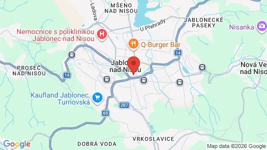 Apartments for rent i Jablonec nad Nisou - kort over placeringen