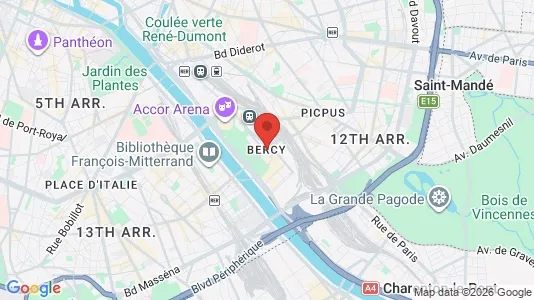 Apartments for rent i Paris 12ème arrondissement - Bercy - kort over placeringen