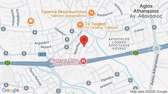 Apartments for rent i Agios Athanasios - kort over placeringen