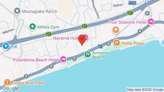 Apartments for rent i Agios Tychon Touristiki Periochi - kort over placeringen