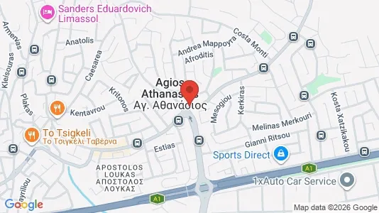 Apartments for rent i Agios Athanasios - kort over placeringen