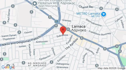 Apartments for rent i Larnaca - kort over placeringen