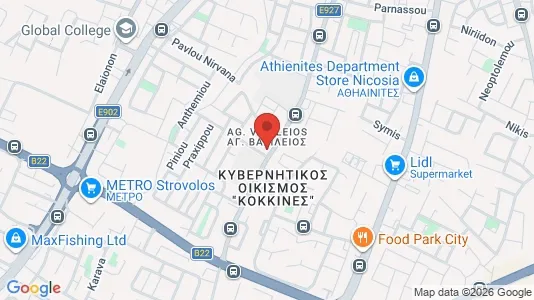 Apartments for rent i Nicosia Strovolos - kort over placeringen
