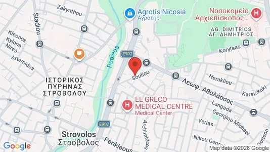 Apartments for rent i Nicosia Strovolos - kort over placeringen